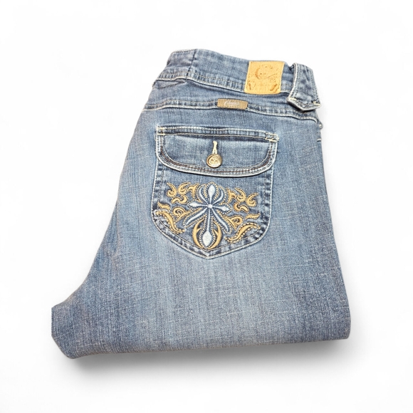 Candies Vintage Y2K Capri Jeans Pants Lowrise Embellished Pockets Women's 11 - Picture 1 of 10